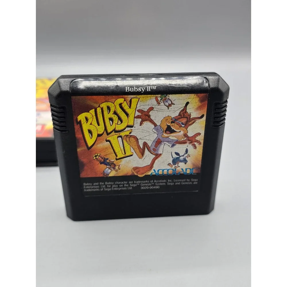 Bubsy II Sega Genesis CIB Accolade 1994 Retro Game Complete with Manual Case CIB